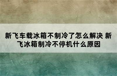 新飞车载冰箱不制冷了怎么解决 新飞冰箱制冷不停机什么原因